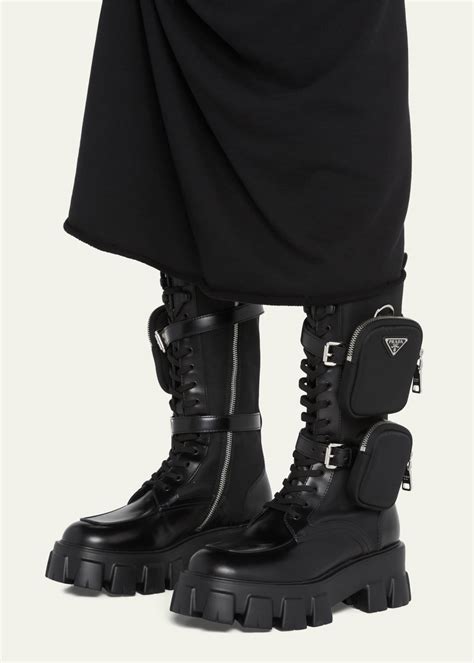 prada combat boots high|prada combat boots with pouches.